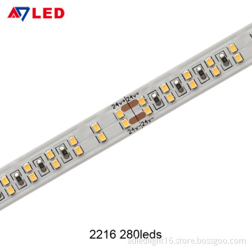 Adled Light high power tape light smd 2216 280leds double row led strip 24v for the light box display